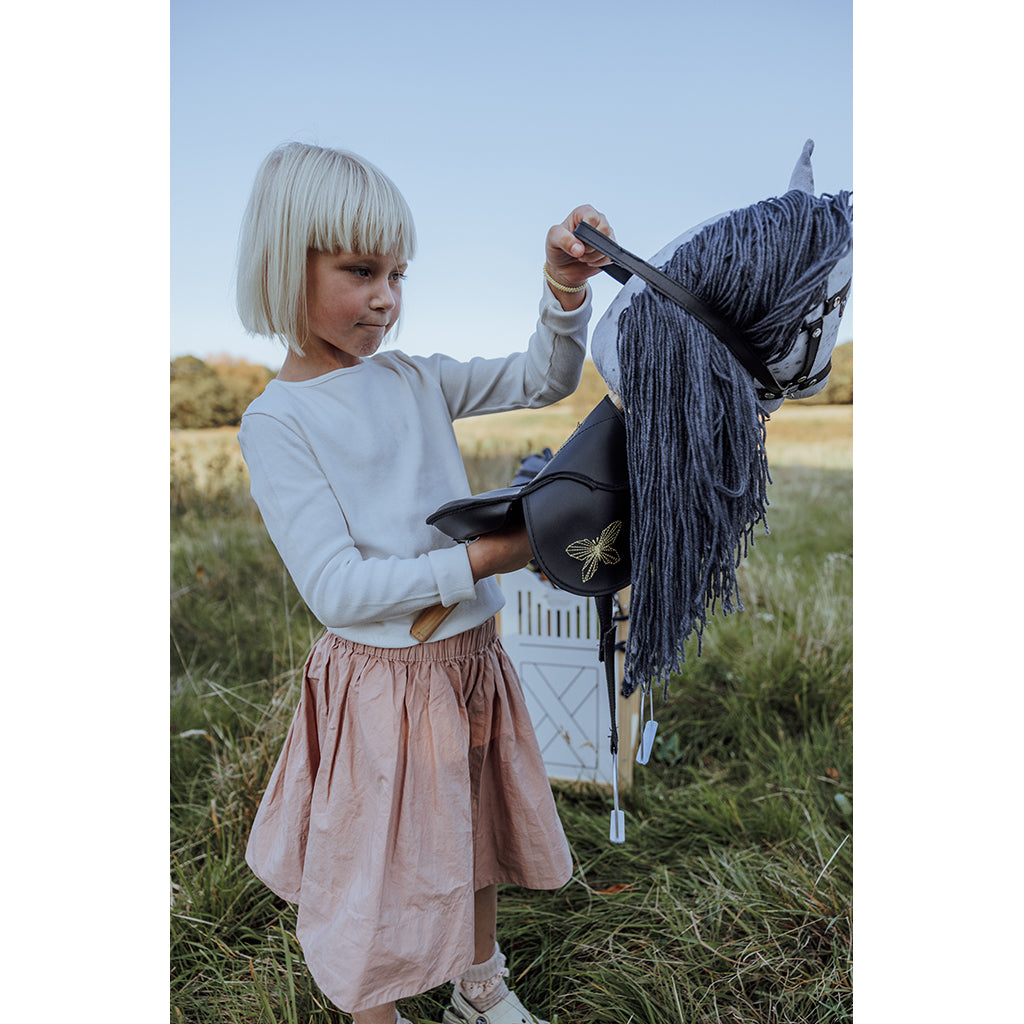 By Astrup Hobby Horse with Tail and Backpack, Dapple Gray - Star