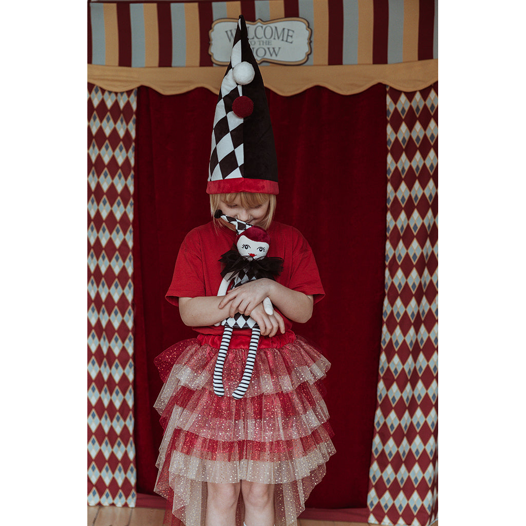By Astrup Vintage Circus Skirt with Train, Burgundy