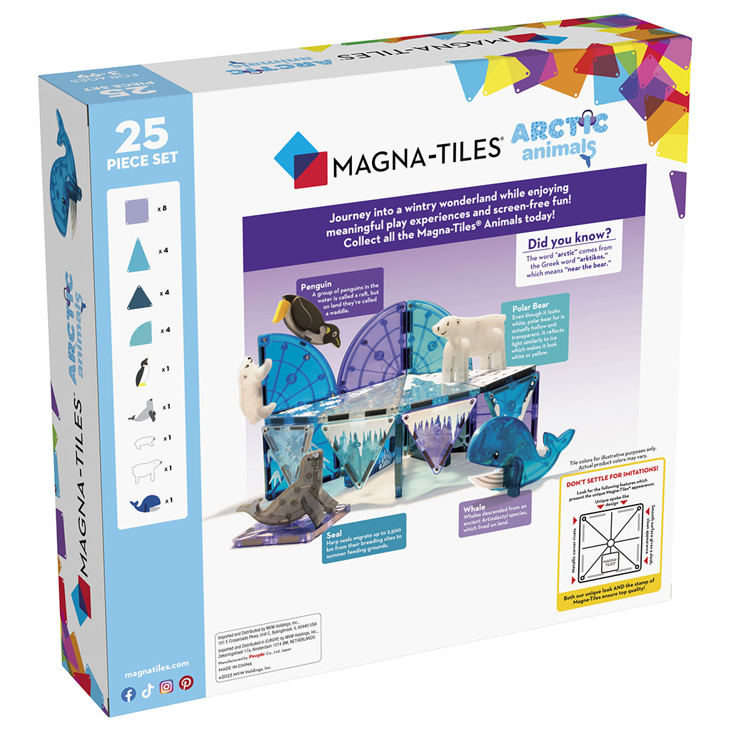 Magna-Tiles Magnetic Building Set, Arctic Animals - 25 Pieces