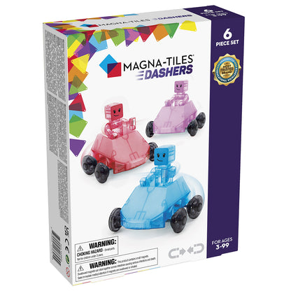 Magna-Tiles Dashers, Magnetic Building Set with 6 Pieces