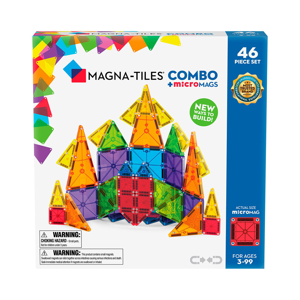Magna-Tiles MicroMags Combo, Magnetic Building Set with 46 Pieces