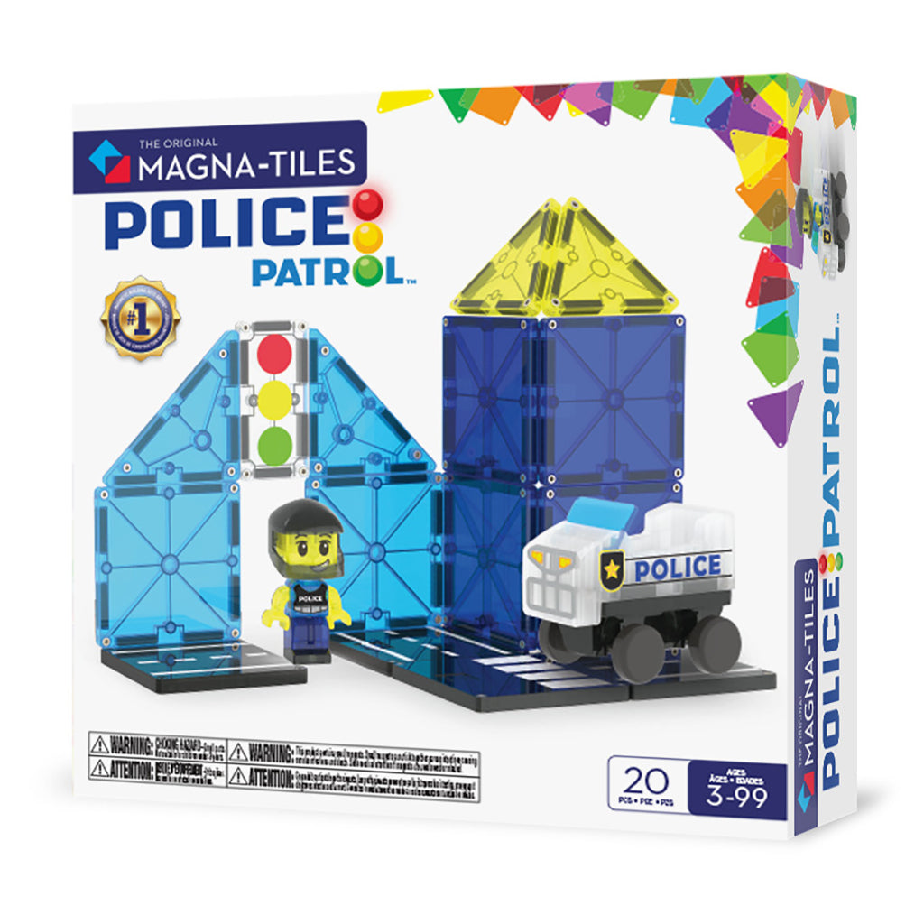 Magna-times Magnetic Building Set, Police Patrol - 20 Pieces