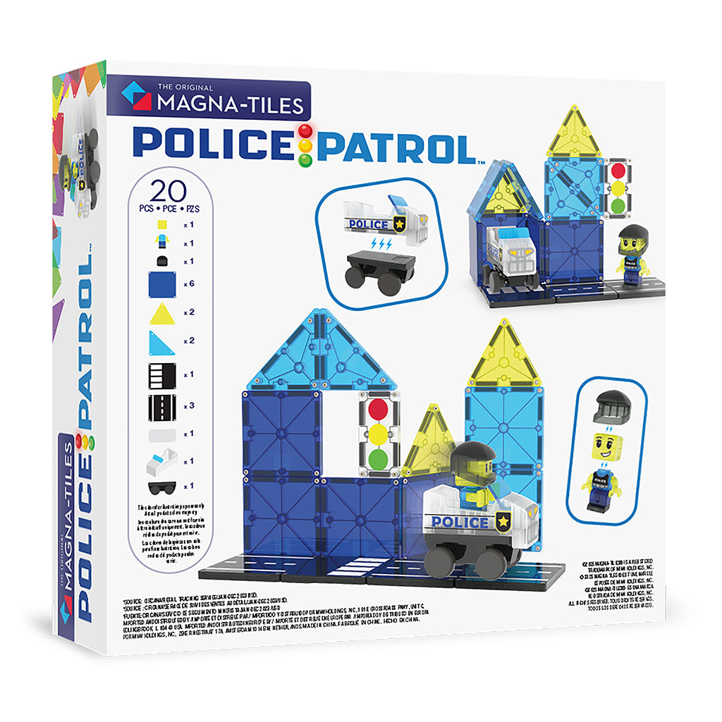 Magna-times Magnetic Building Set, Police Patrol - 20 Pieces