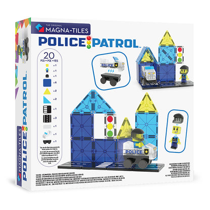 Magna-times Magnetic Building Set, Police Patrol - 20 Pieces
