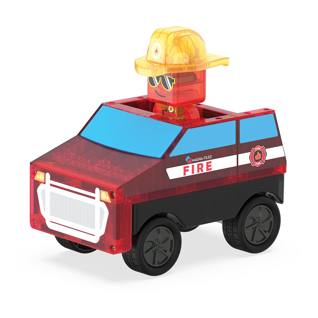 Magna-Tiles Magnetic Building Set, Fire and Rescue Station - 27 Pieces