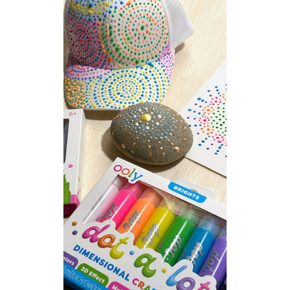 Ooly 3D Effect Dot Painting Set, Dot-a-Lot Pearlescent, 8 Pack