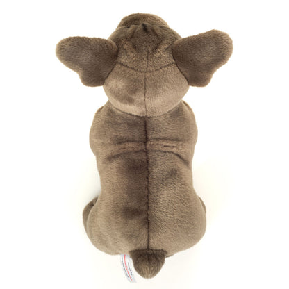 Teddy Hermann Plush, Standing French Bulldog, Gray - 30 cm