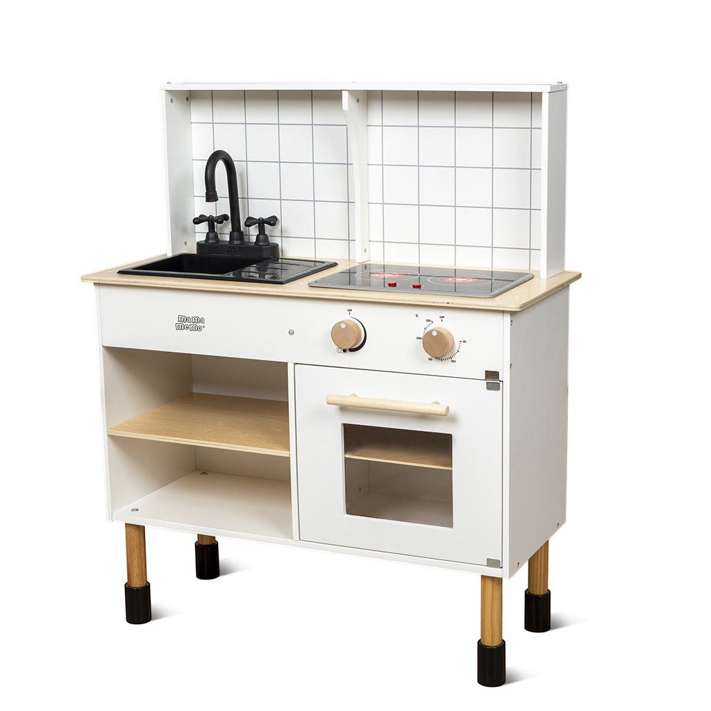 Mamamemo Wooden Play Kitchen with Cooktop