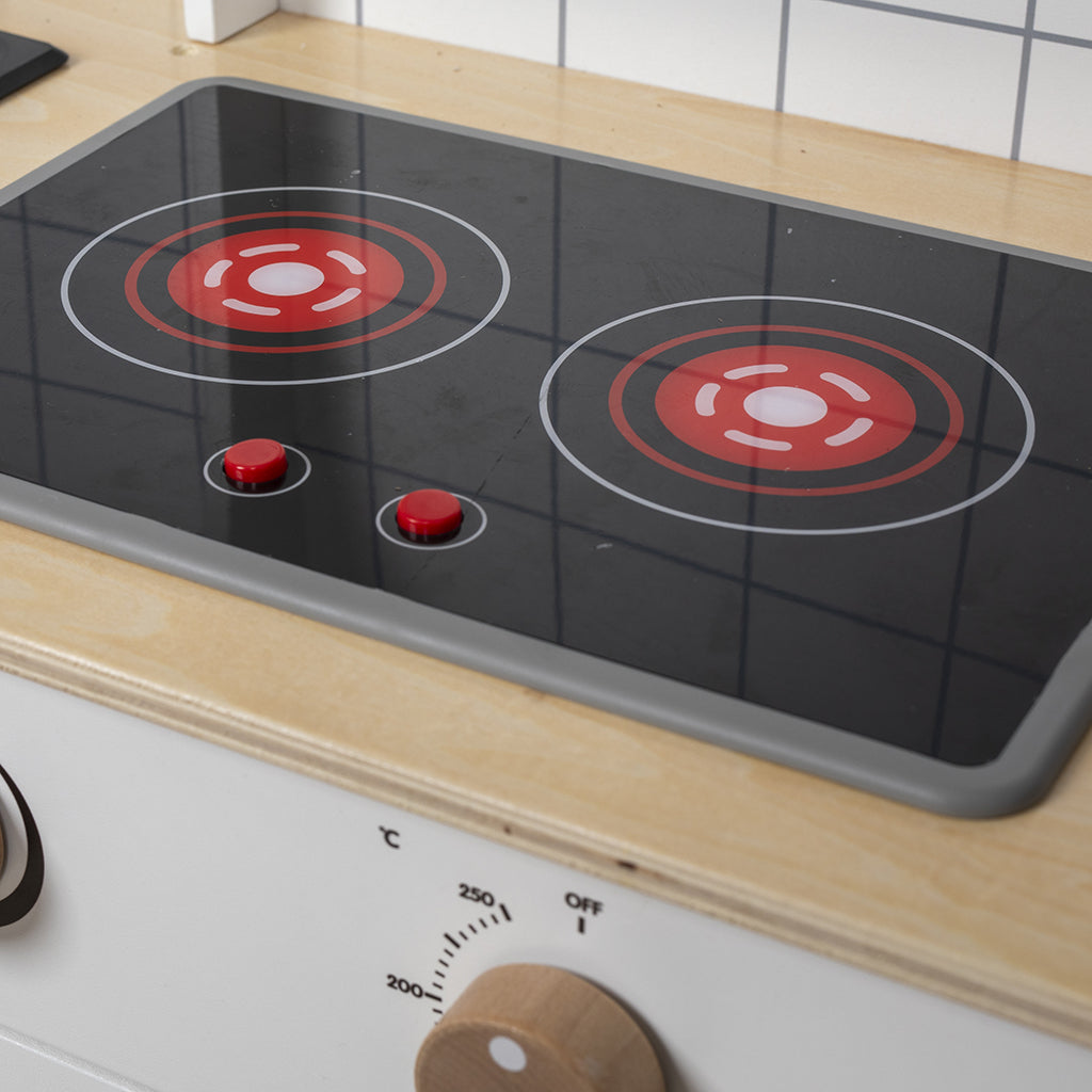 Mamamemo Wooden Play Kitchen with Cooktop