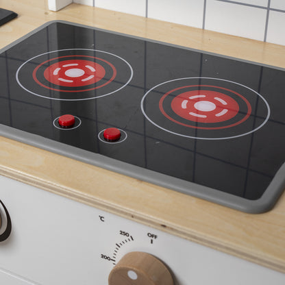 Mamamemo Wooden Play Kitchen with Cooktop