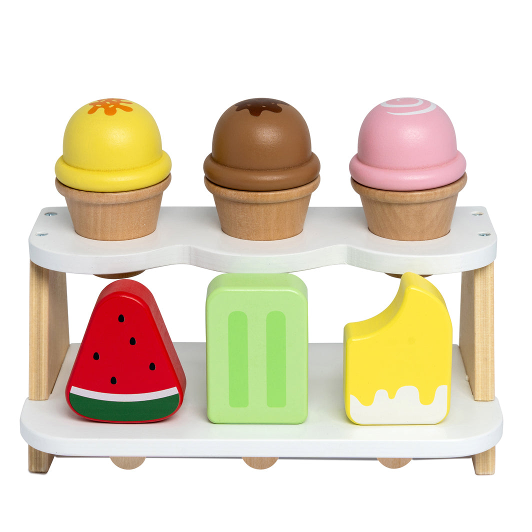 Mamamemo Wooden Ice Cream Kiosk with 6 Ice Creams