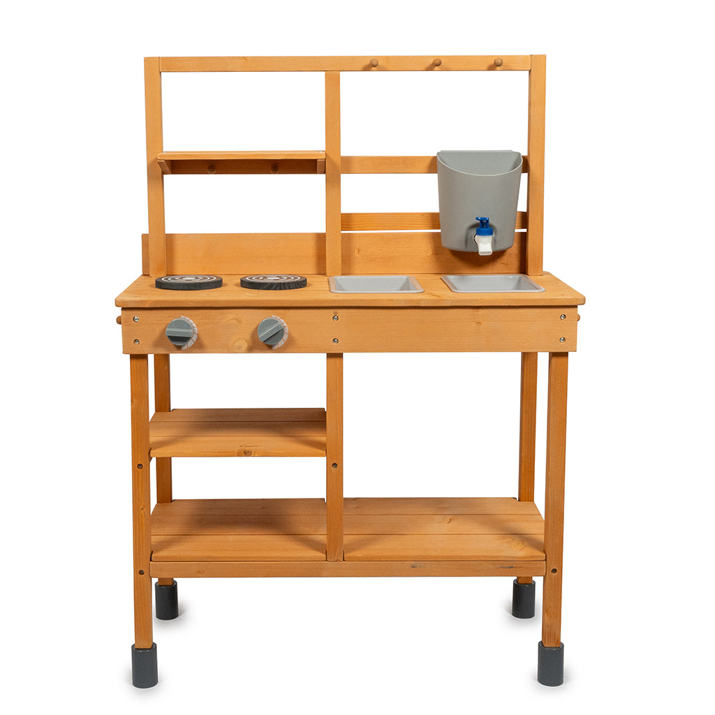Mamamemo Mud Kitchen, Wooden Outdoor Kitchen for Mud Play