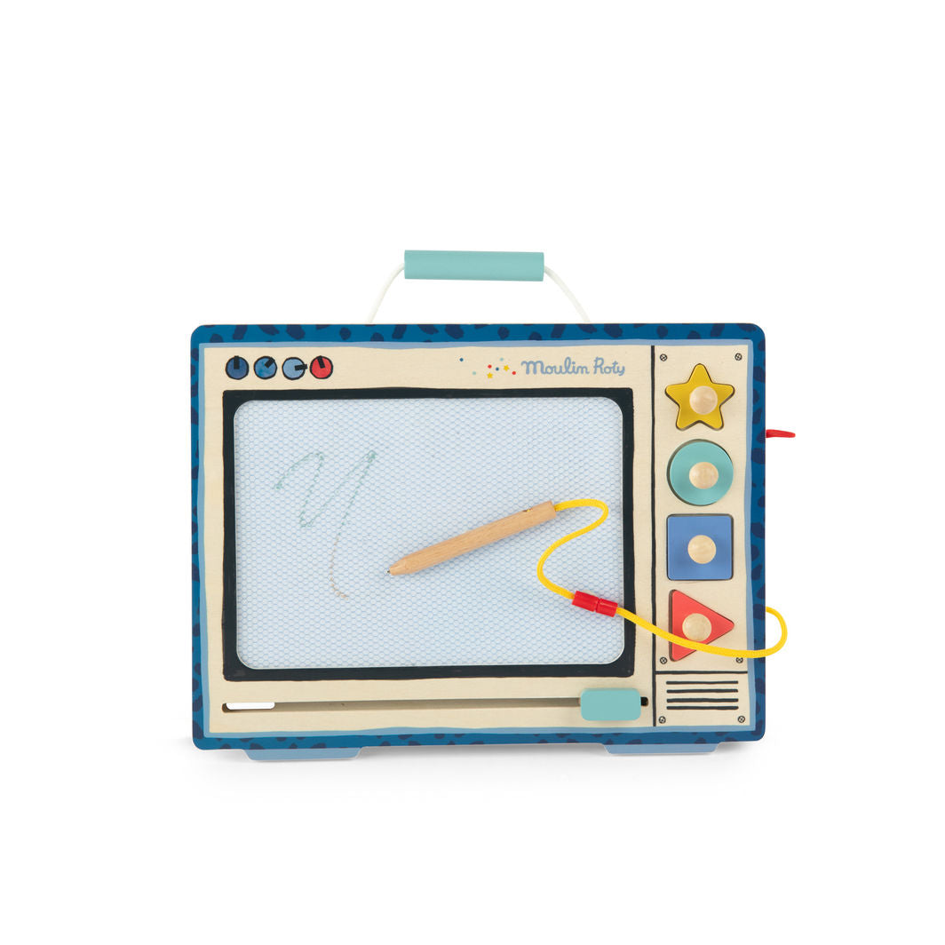 Moulin Roty Magnetic Drawing Board, Puce &amp; Pilou