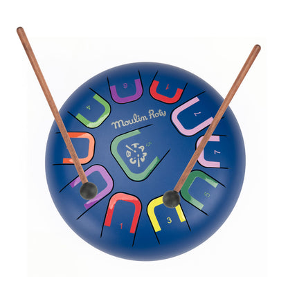 Moulin Roty Musical Instrument, Large Tongue Drum - Puce &amp; Pilou