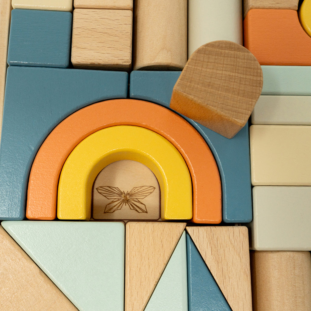 By Astrup Wooden Blocks in Tray - Blue