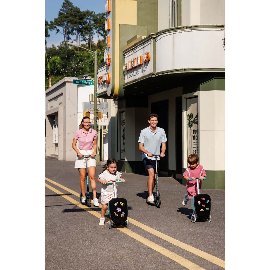 Micro Suitcase and Scooter in One - Junior Patch &amp; Play - Frosty Blue