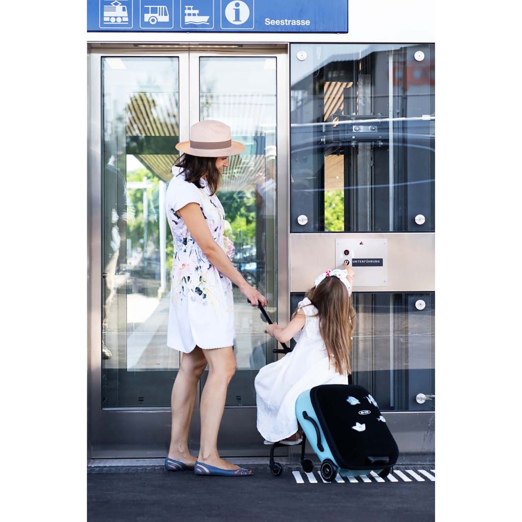 Micro Trolley Eazy Ride-On, Suitcase for Children to Sit On – Frosty Blue