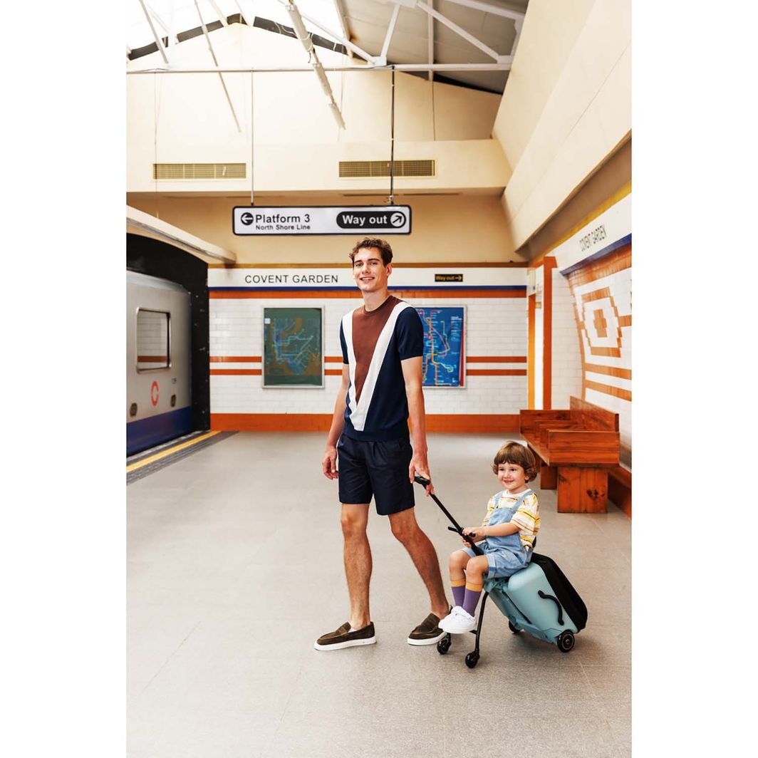 Micro Trolley Eazy Ride-On, Suitcase for Children to Sit On – Frosty Blue