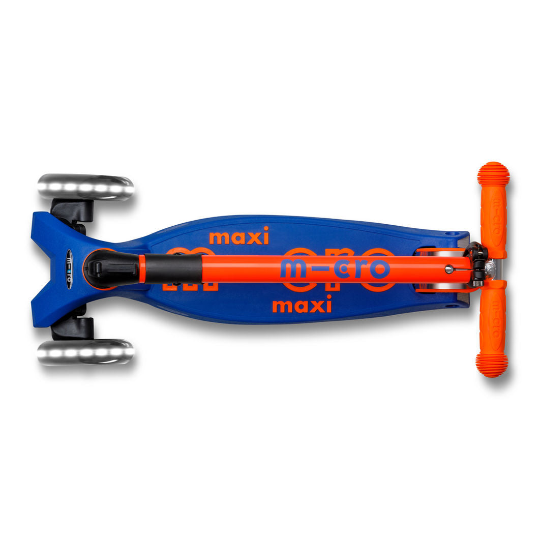 Micro Scooter, Maxi Deluxe Foldable LED - Neon Blaze Orange