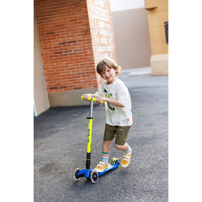 Micro Scooter Maxi Deluxe Foldable LED, Neon Canary Yellow