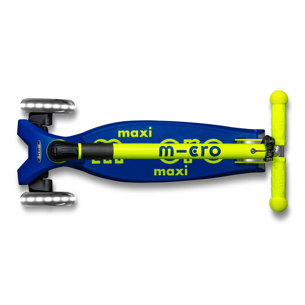 Micro Scooter Maxi Deluxe Foldable LED, Neon Canary Yellow