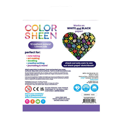 Ooly Gel Pens 12-pk, Color Sheen Metallic