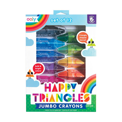 Ooly Jumbo Colour Crayons, 12 pcs – Happy Triangles