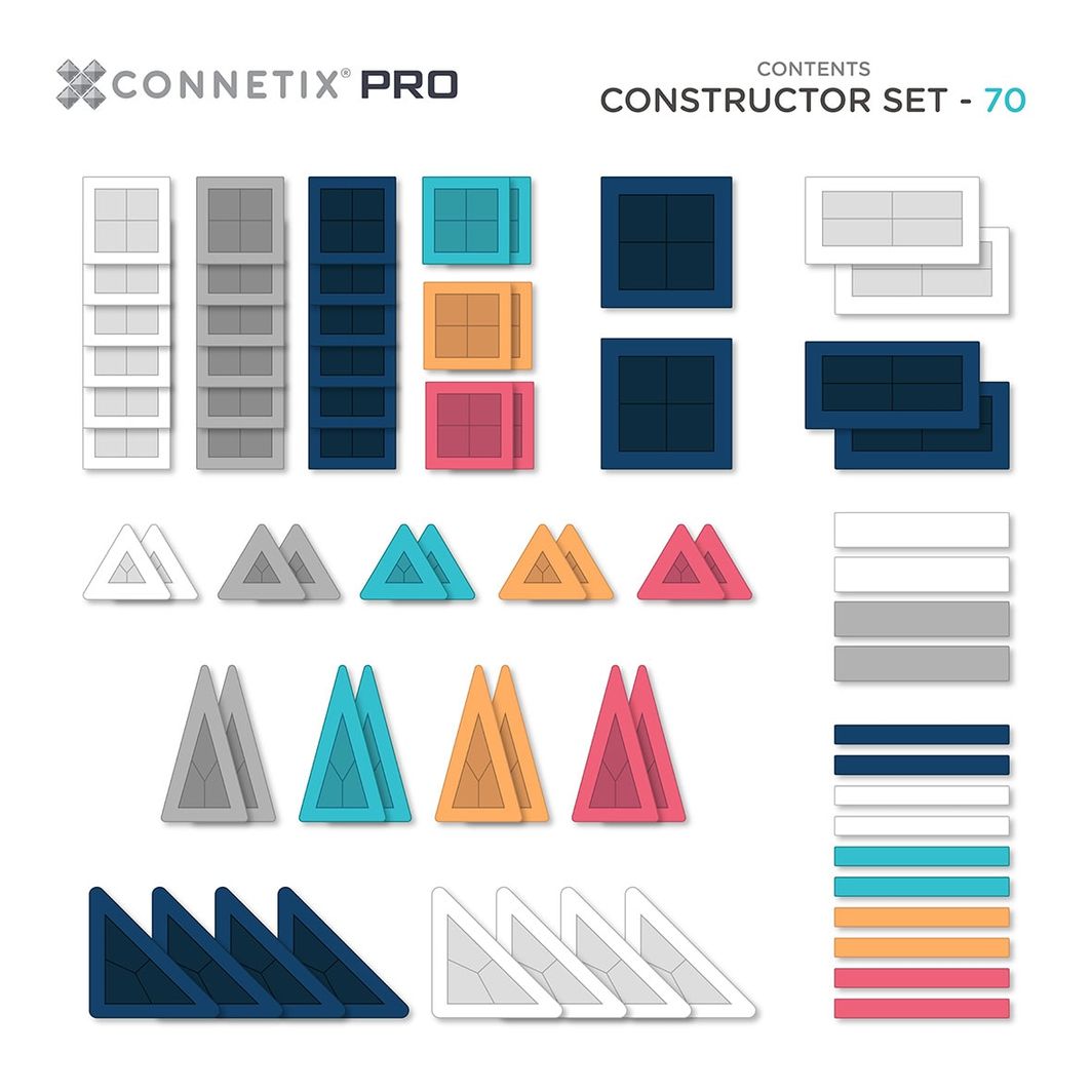 Connetix Pro Constructor Set, Magnetic Construction Set – 70 Pieces