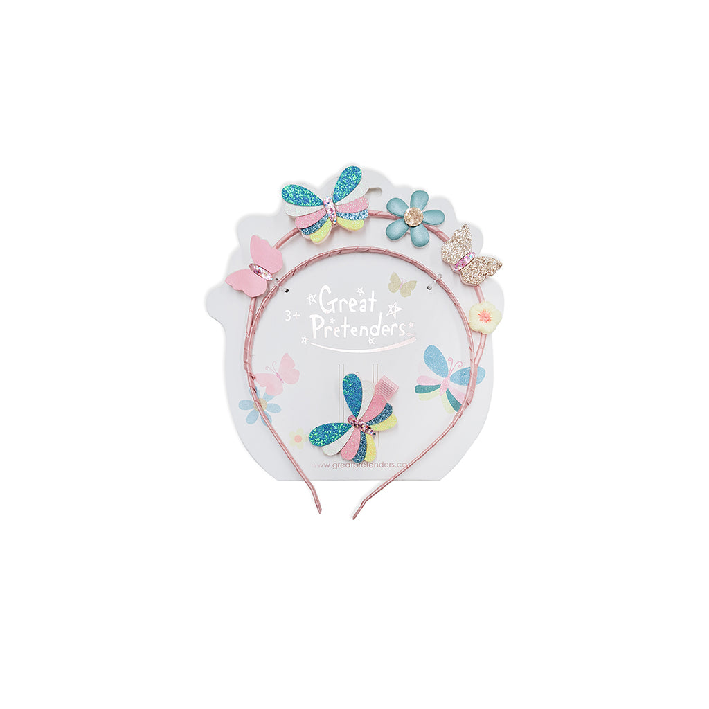 Great Pretenders Headband and Hair Clip, Butterflies for Days