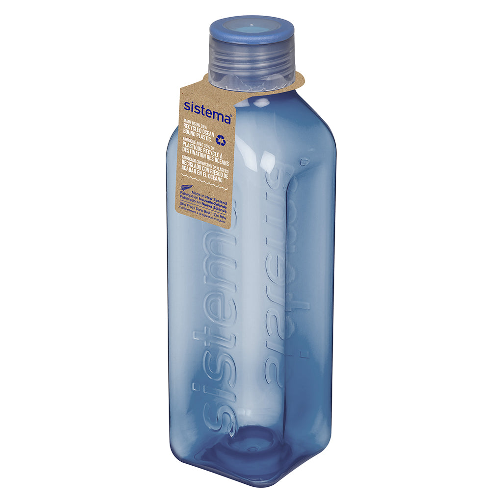 Sistema Water Bottle, Square, 1 L - Mountain Blue