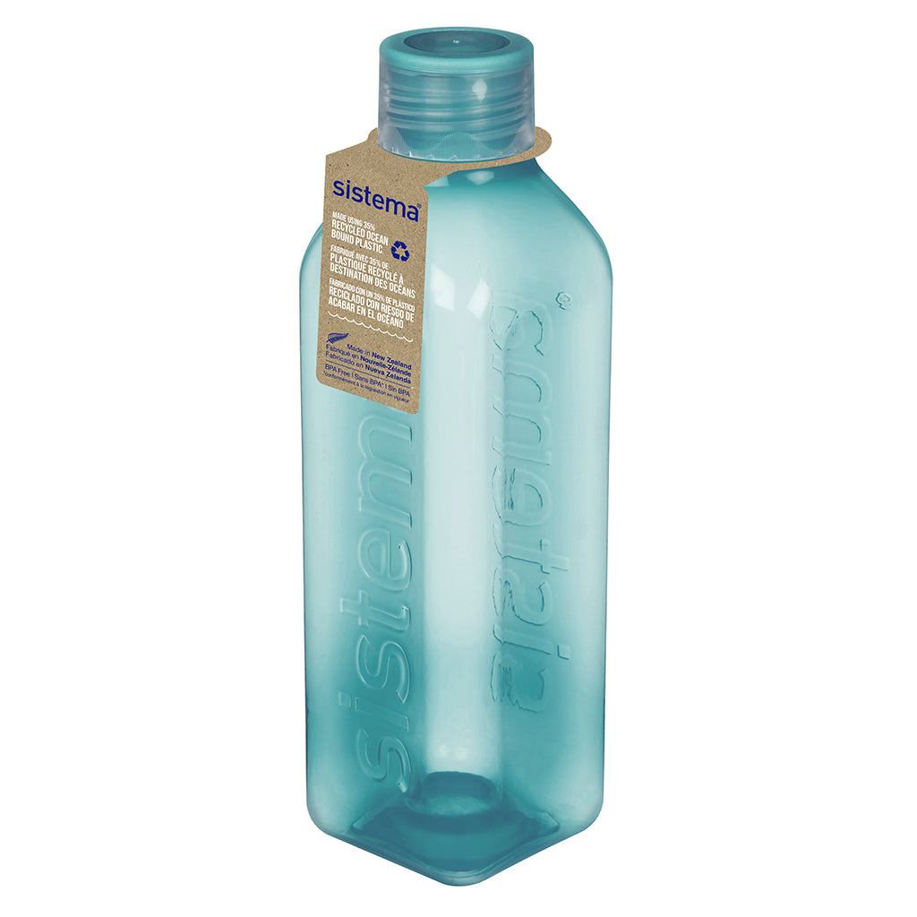 Sistema Water Bottle, Square Bottle, 1 L - Teal Stone