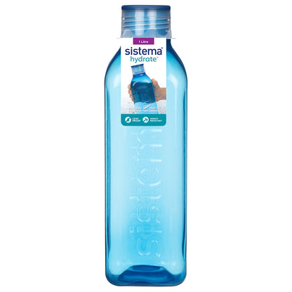 Sistema Water Bottle, Square Bottle, 1 L - Ocean Blue