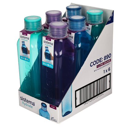 Sistema Drinking Bottle, Square Design, 1 L - Misty Purple