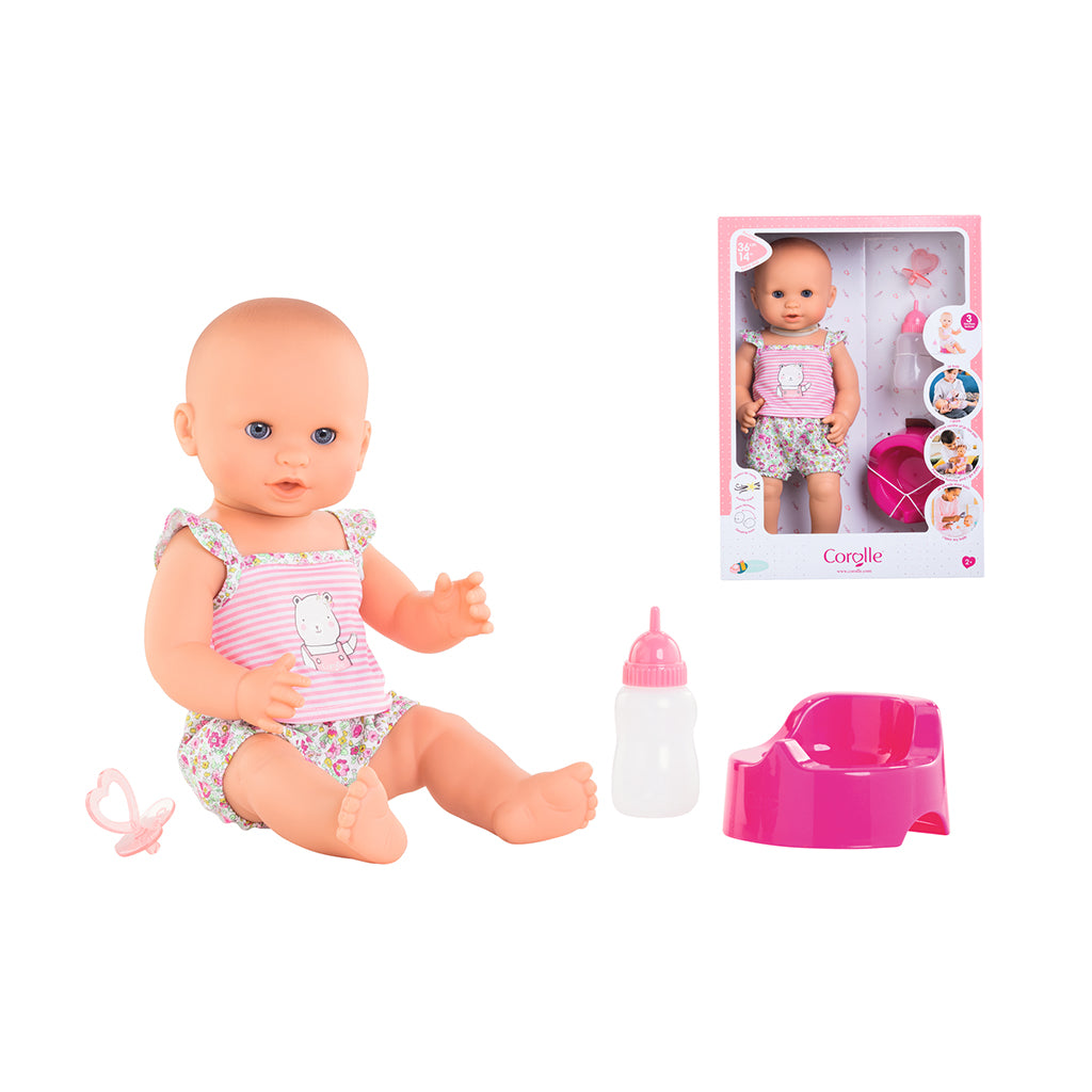 Corolle Baby Doll Mon Grand 36 cm, Emma - Bath Doll That Drinks and Wets