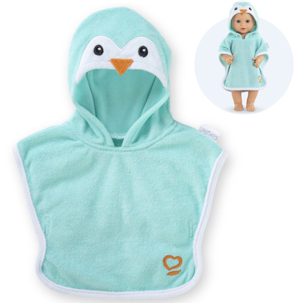 Corolle dukketøj, badeponcho pingvin - 36 cm