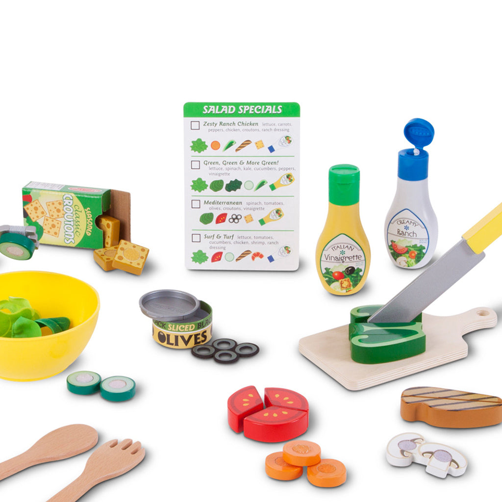 Melissa &amp; Doug Wooden Play Food, Salad Set