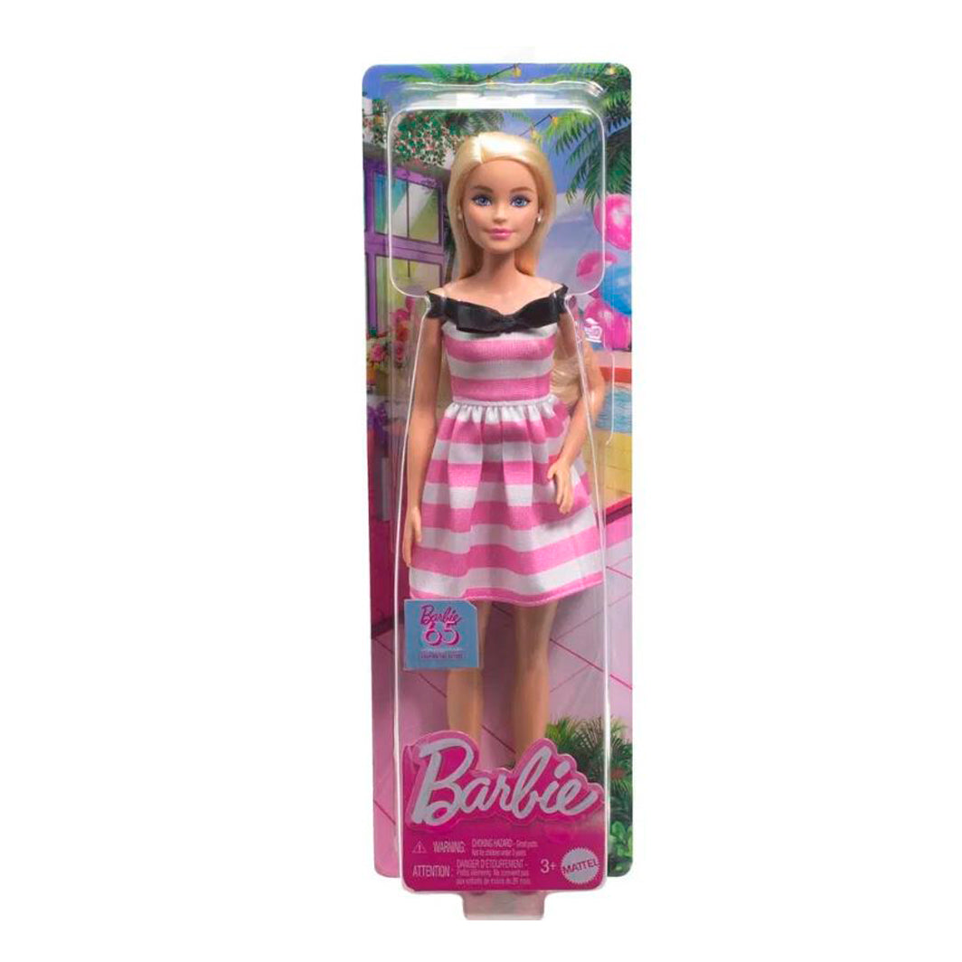 Barbie Doll Fashionista, Pink and White Striped Dress