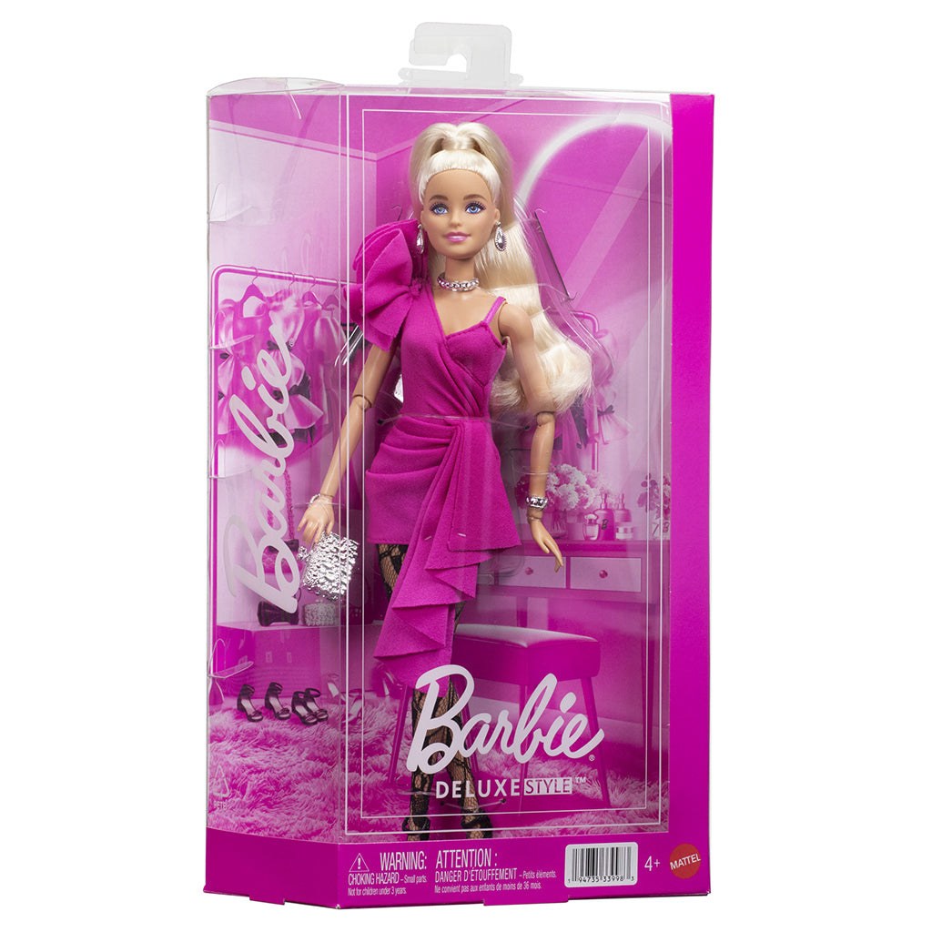 Barbie Deluxe Style dukke med pink og sorte strømpebukser
