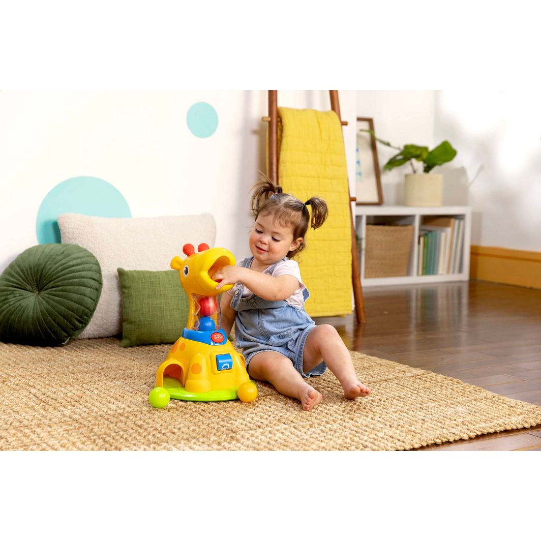 Bright Starts Baby Toy with Lights and Sounds, Spinnin’ Spots Giraffe™ Ball Game