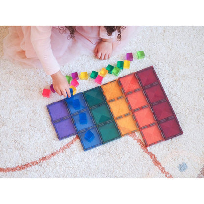 Connetix Rectangle Pack - 24-Piece Magnetic Set - Pastel