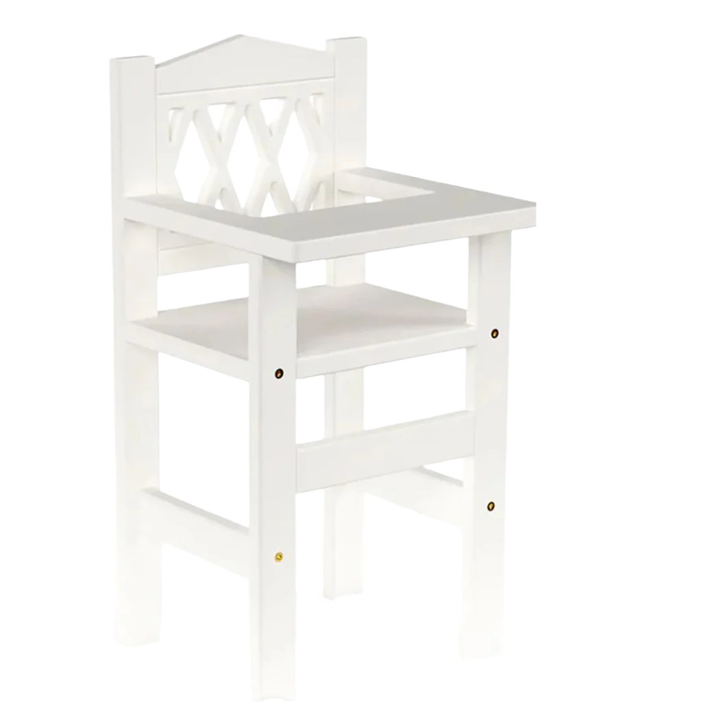Cam Cam Doll Accessories, Harlequin High Chair – White