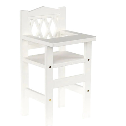 Cam Cam Doll Accessories, Harlequin High Chair – White