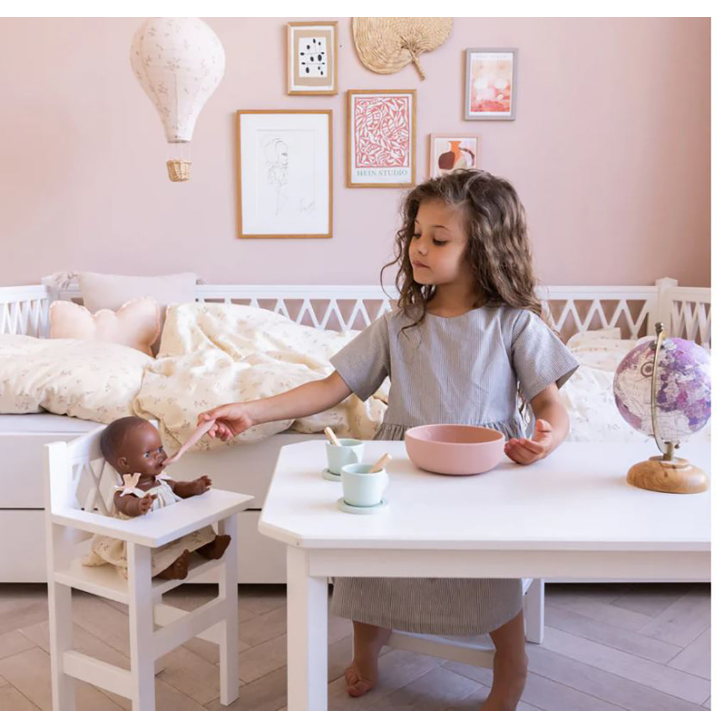 Cam Cam Doll Accessories, Harlequin High Chair – White