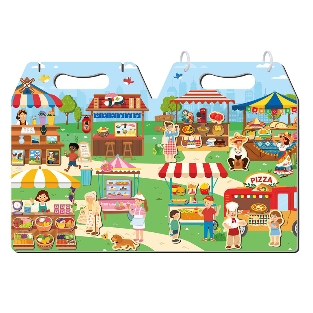 mierEdu Magnetic Playset, My Market