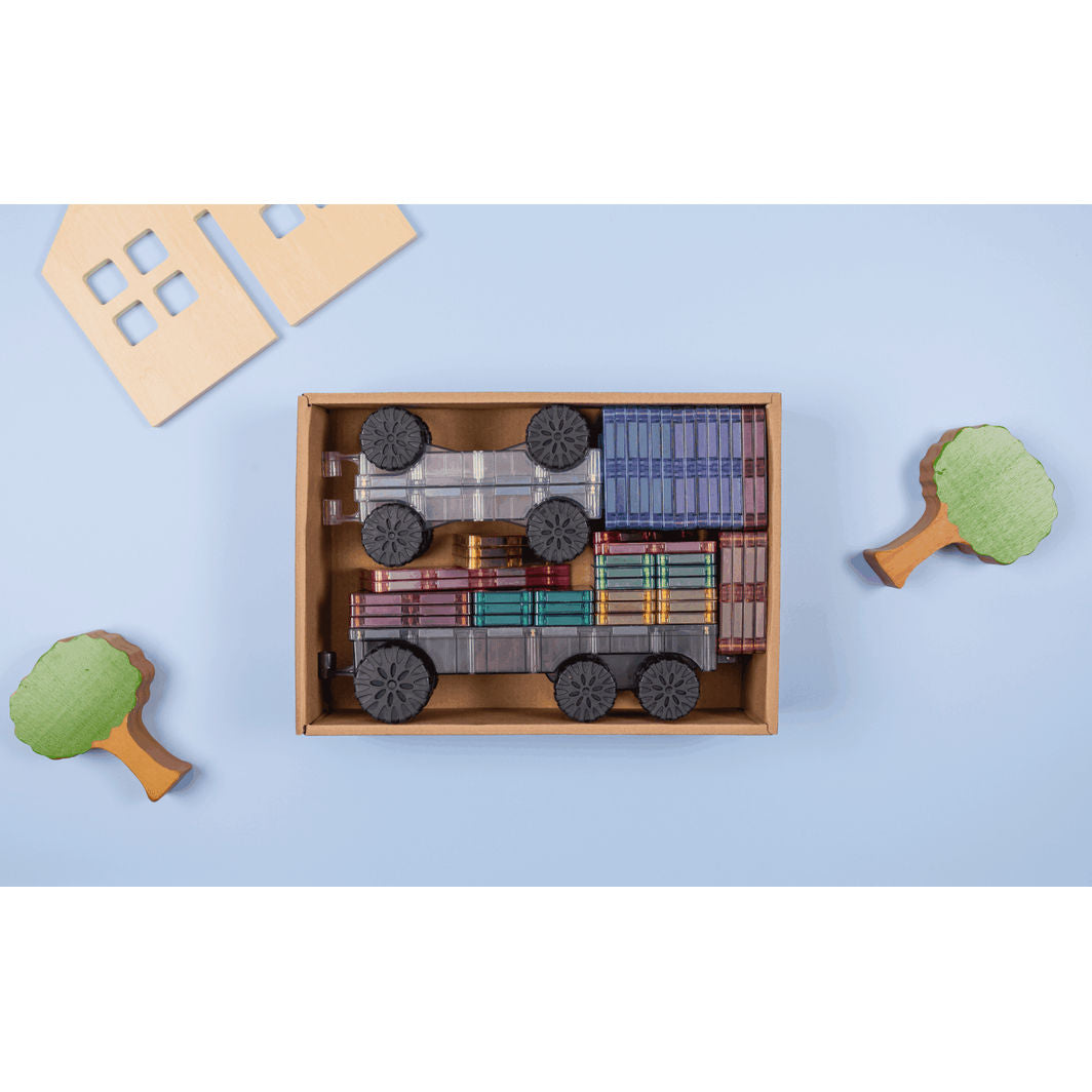 Connetix Transport Pack, Magnetic Building Set with 50 Pieces - Pastel