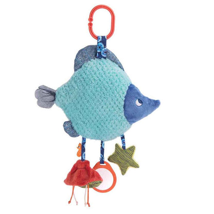 Moulin Roty Activity Plush Toy, Blue Fish - 40 cm