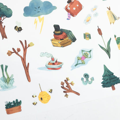 Moulin Roty - Coloring Book with 200 Stickers - La bande à Jojo