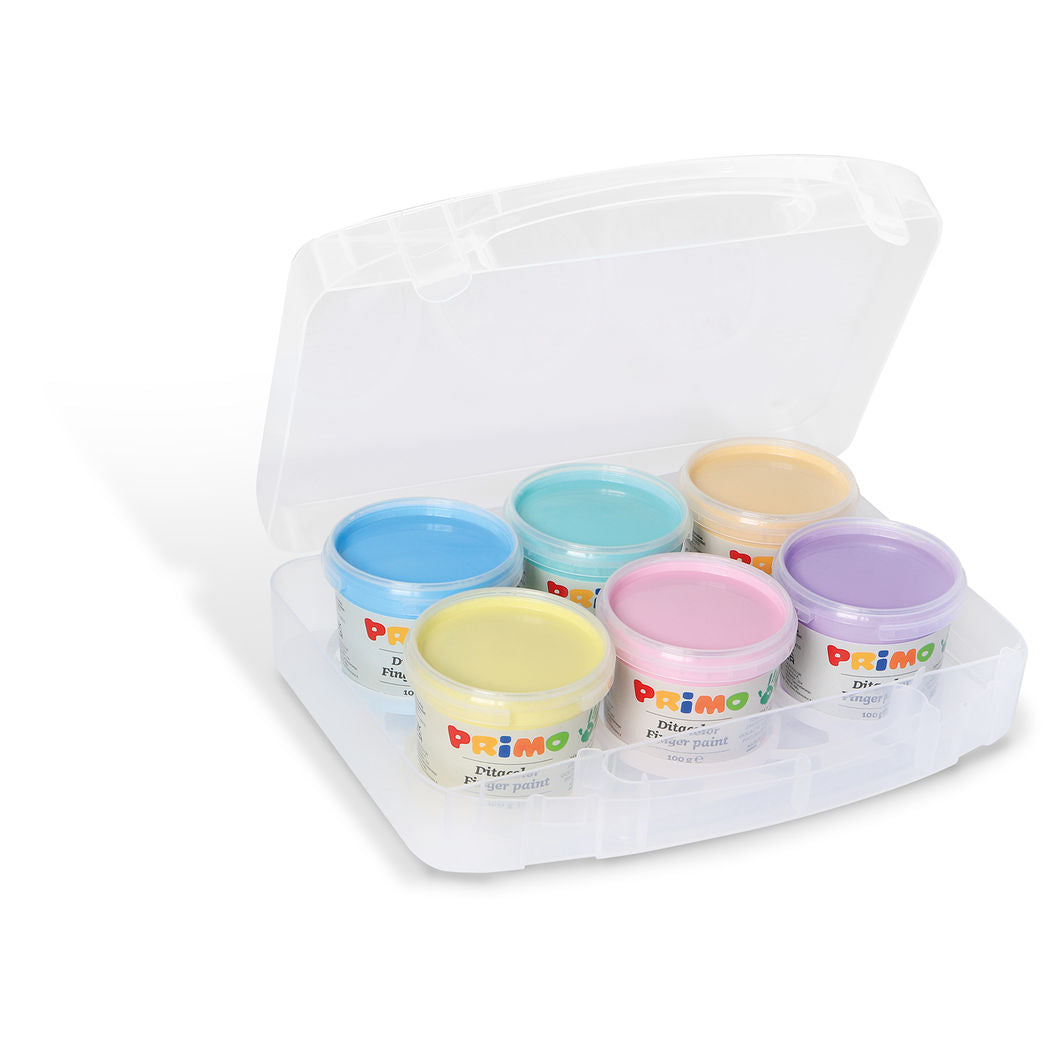PRIMO - Finger Paint, 6 Pots - Pastel