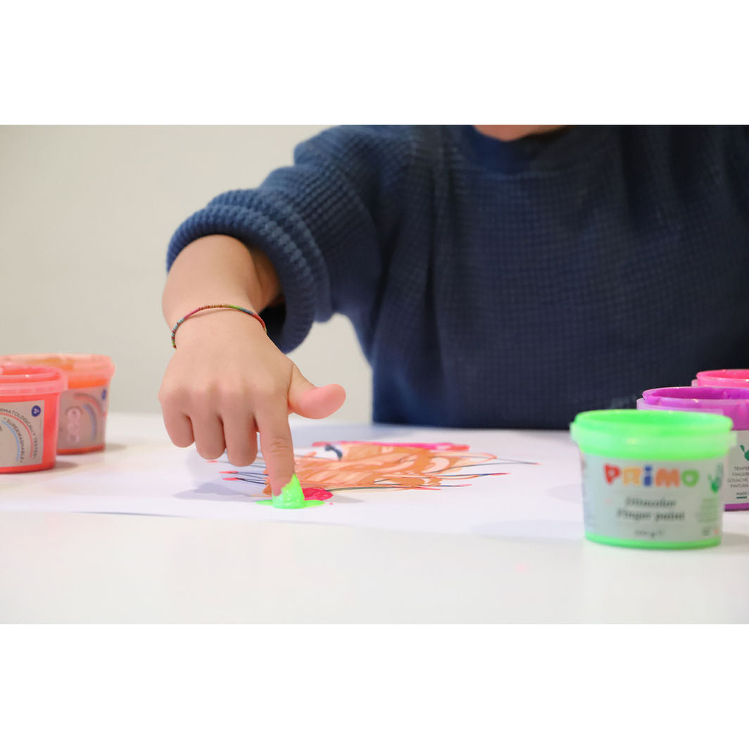 PRIMO - Finger Paints 6 Pots - Neon