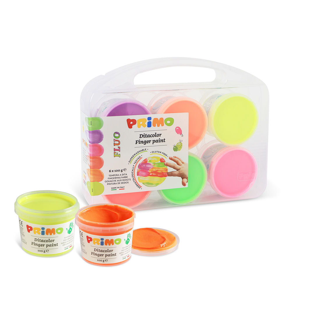 PRIMO - Finger Paints 6 Pots - Neon
